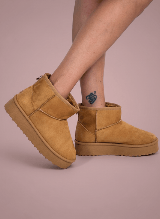 Stivaletto Cozy Platform Camel - Abbigliamento Jessica
