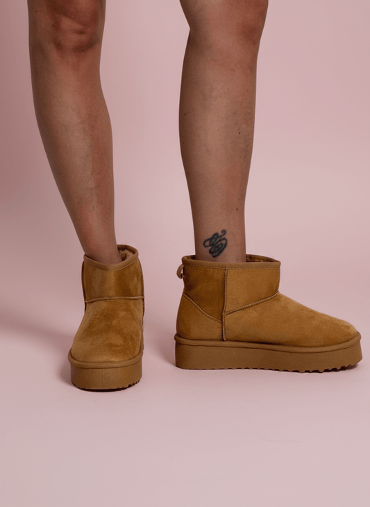 Stivaletto Cozy Platform Camel - Abbigliamento Jessica