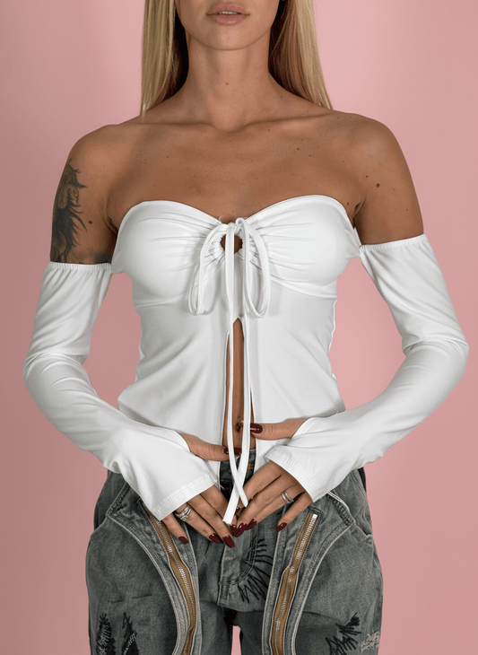 Top Butterfly Bianco - Abbigliamento Jessica
