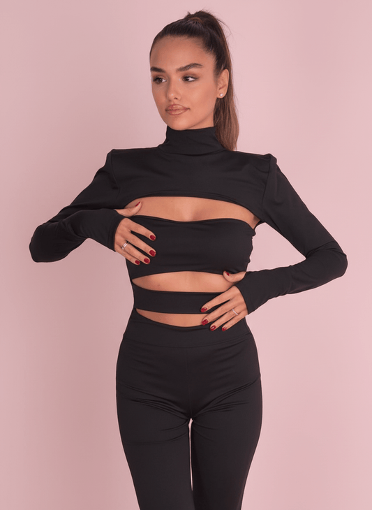 Tutina Cut - Out Chic Nera - Abbigliamento Jessica