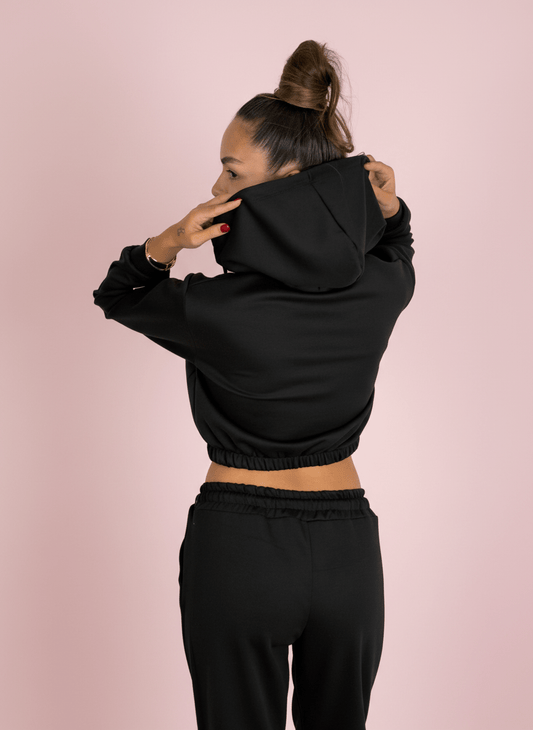Urban Fit Felpa Con Zip Nero - Abbigliamento Jessica